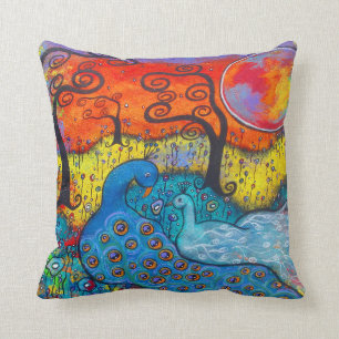 Coussin Carreau enchanté de paons