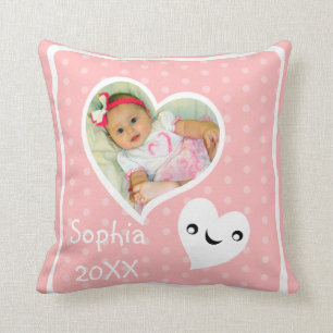 Coussin Carreau fait sur commande de photo de bébé