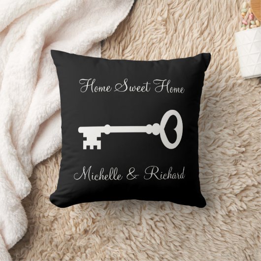 Coussin Carreau fait sur commande noir et blanc principal (Couverture)