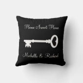 Coussin Carreau fait sur commande noir et blanc principal (Verso)