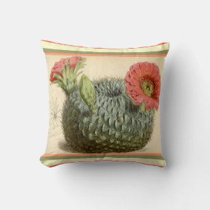 Coussin Carreau fleurissant de cactus de sud-ouest