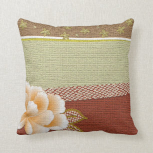 Coussin Carreau floral de conception de "kimono"