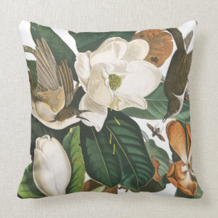 Coussin Carreau floral de faune d'oiseaux de coucou