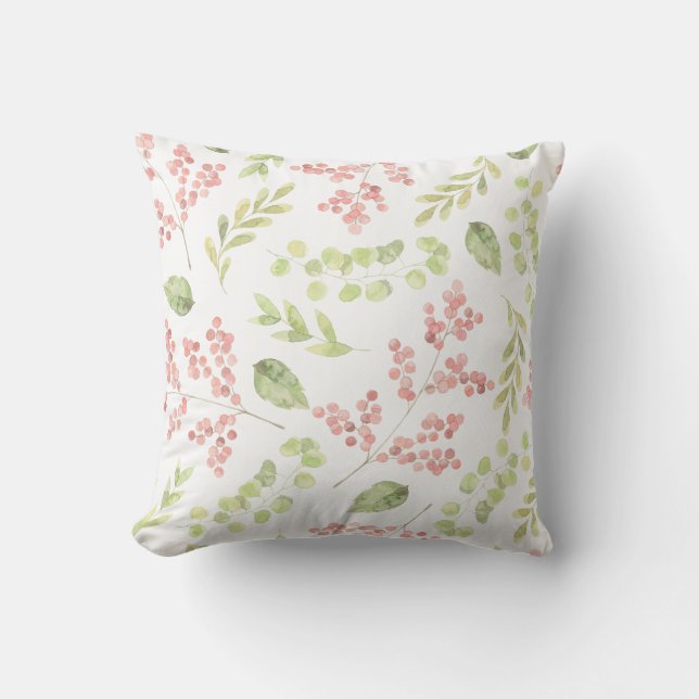 Coussin Carreau floral de l'aquarelle élégante et belle | (Recto)