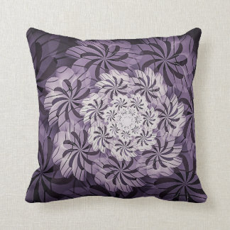 Coussin Carreau floral mauve et blanc d'art abstrait