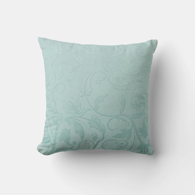 Coussin Carreau floral vert de remous (Recto)