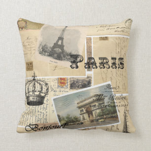 Coussin Carreau français de carte postale