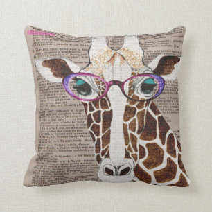 Coussin Carreau génial changé de girafe d'art