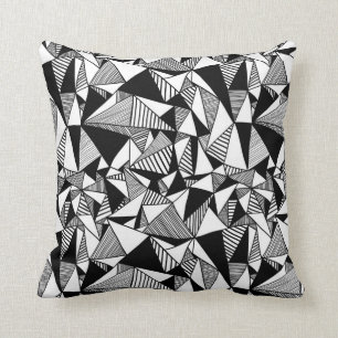 Coussin Carreau géométrique noir et blanc