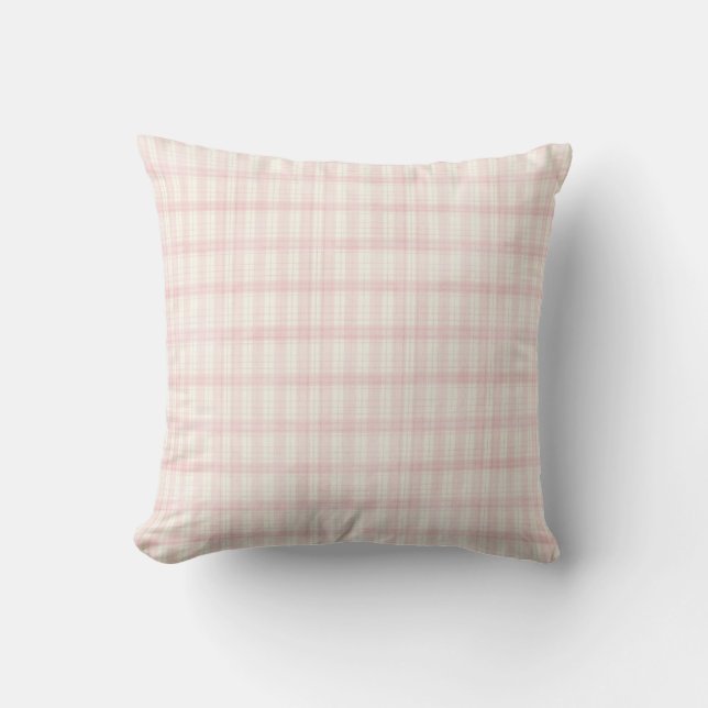 Coussin Carreau Gingham Rose Vintage Coquette (Recto)