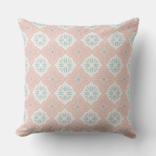 Coussin Carreau graphique casablanca en motif pastel rose