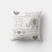 Coussin Carreau gris de crèche d'éléphant de stat de (Recto)