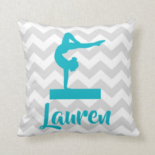Coussin Carreau gris turquoise de gymnastique