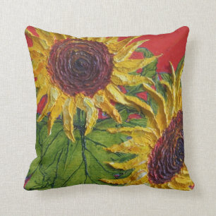 Coussin Carreau jaune de tournesols