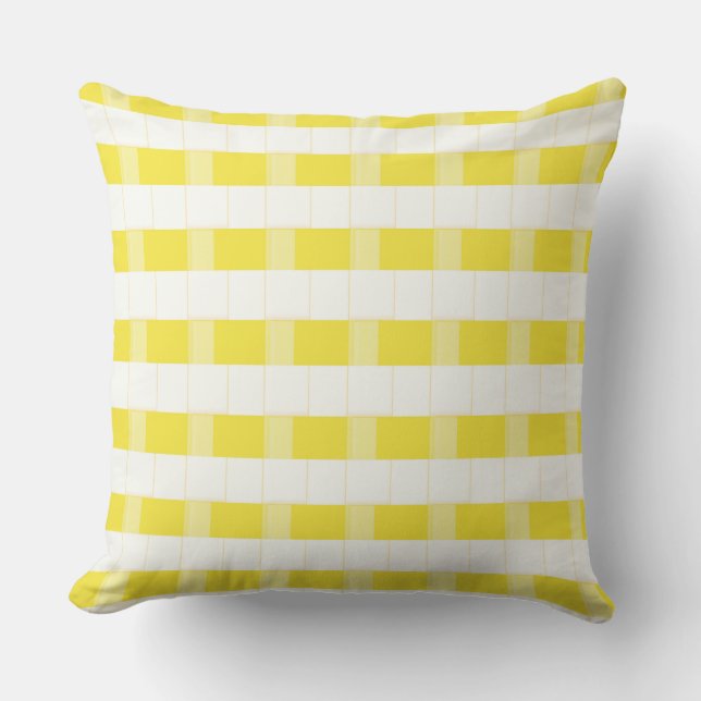 Coussin Carreau jaune et blanc de contrôles dimensionnels (Recto)
