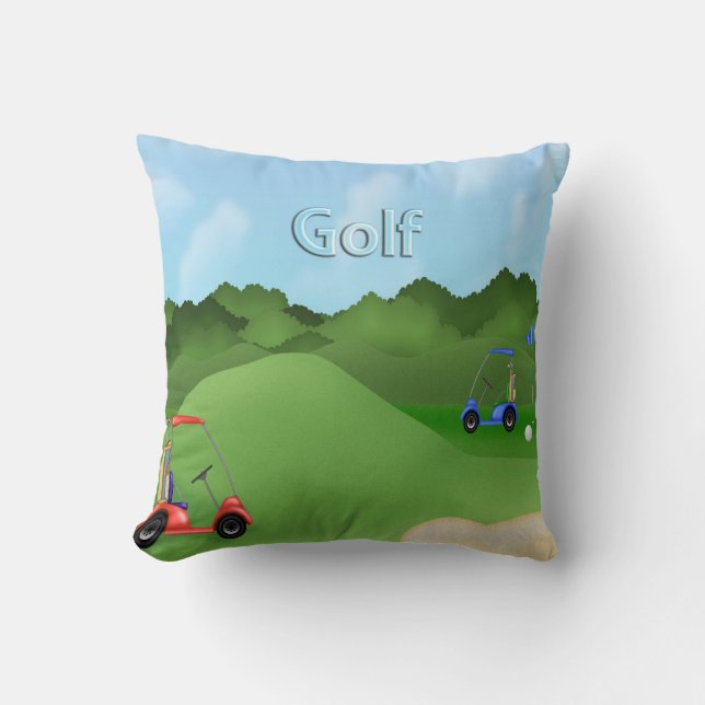Coussin Carreau jouant au golf (Recto)