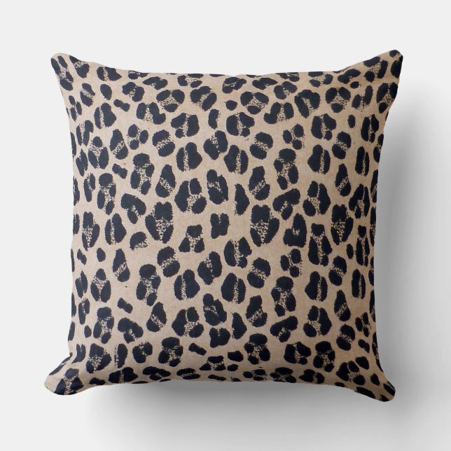 Coussin Carreau luxueux 20" d'empreinte de léopard x 20" (Recto)