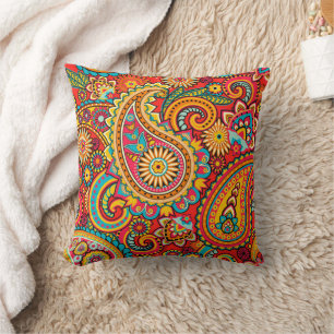Coussin Carreau méditerranéen esthétique bohème