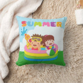 Coussin Carreau mignon d'amusement de piscine d'eau d'été (Couverture)