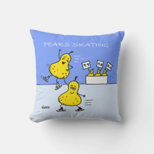 Coussin Carreau mignon de patineurs artistiques de bande