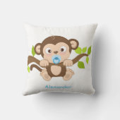 Coussin Carreau mignon de singe de bébé (Verso)
