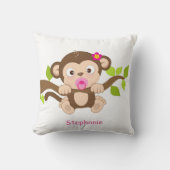 Coussin Carreau mignon de singe de bébé (Recto)