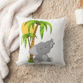 Coussin Carreau mignon d'éléphant de bébé (Couverture)