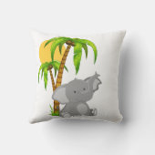 Coussin Carreau mignon d'éléphant de bébé (Verso)