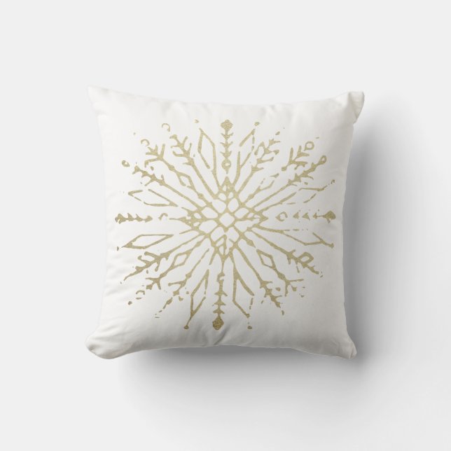 Coussin Carreau minable d'illustration de flocon de neige (Recto)