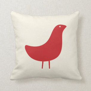 Coussin Carreau moderne d'oiseau de la moitié du siècle 