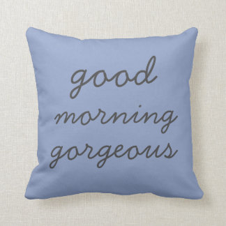 Coussin Carreau moderne magnifique bleu bonjour