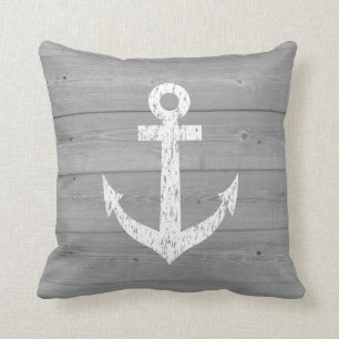 Coussin Carreau nautique de panneaux d'ancre et en bois de