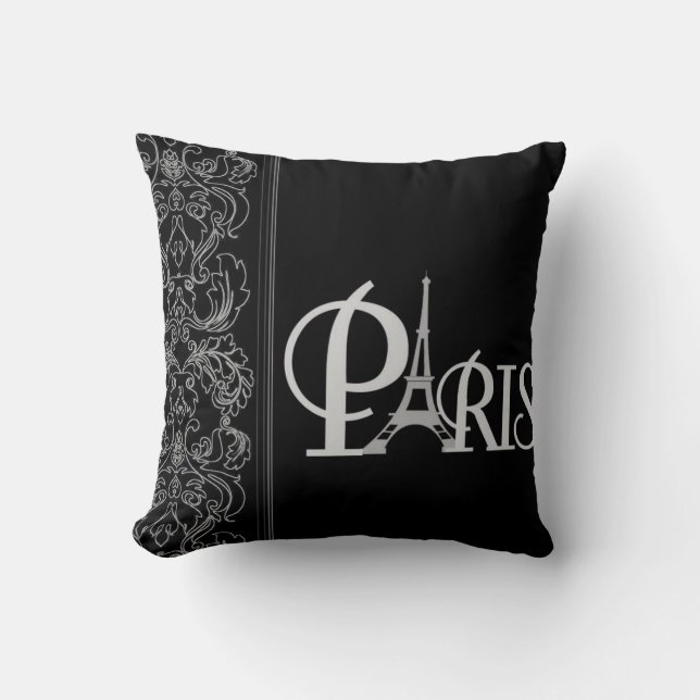 Coussin Carreau noir de Paris (Recto)
