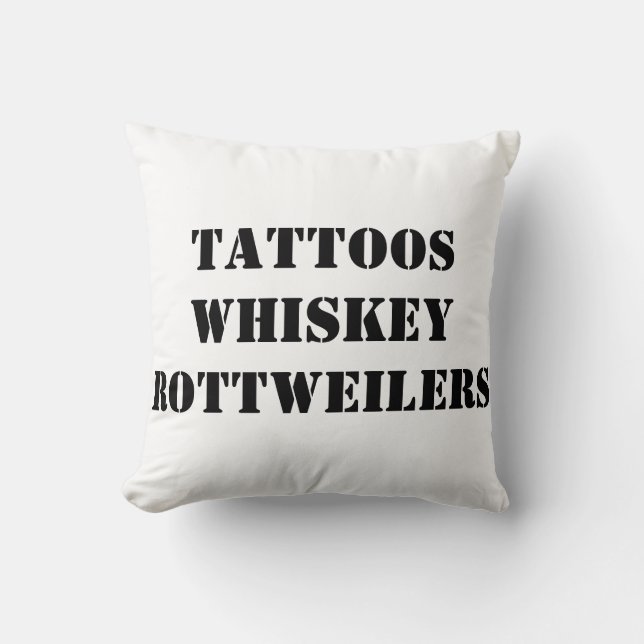 Coussin Carreau noir et blanc de rottweiler (Recto)