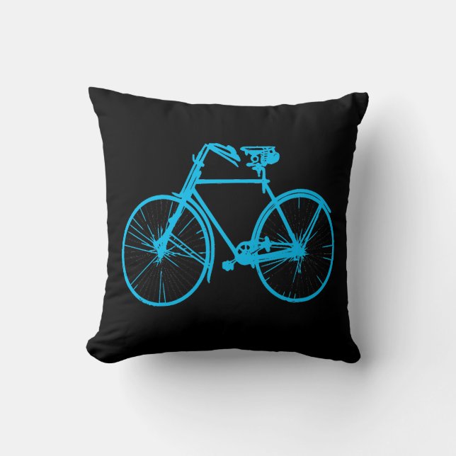 Coussin carreau noir frais de bicyclette d'aqua (Recto)