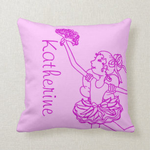 Coussin Carreau nommé pourpre de rose de fille de