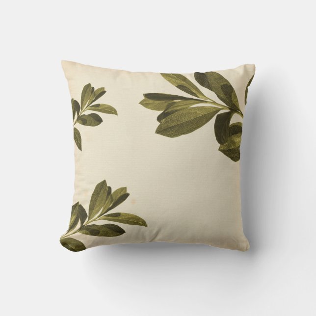 Coussin Carreau olive de feuille (Recto)