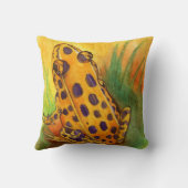 Coussin Carreau orange de grenouille de léopard (Verso)