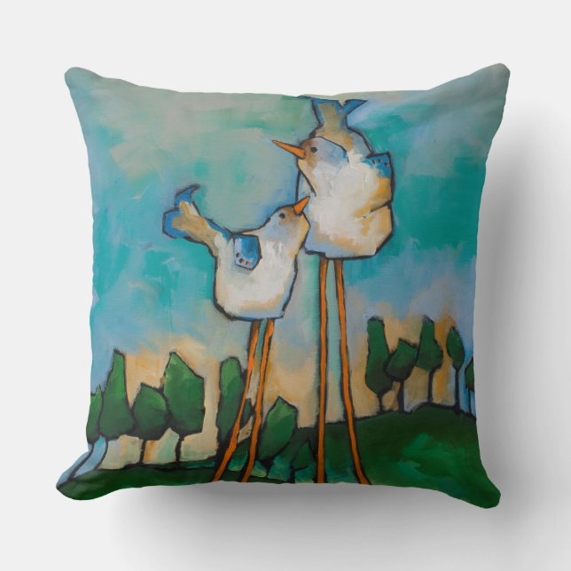 Coussin carreau original d'oiseaux (Recto)