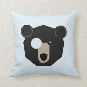 Coussin Carreau - ours de monocle - géométrique