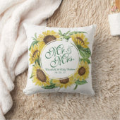 Coussin Carreau personnalisé de mariage de guirlande de (Couverture)