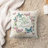 Coussin Carreau personnalisé de mariage de guirlande de (Couverture)