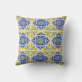 Coussin Carreau Portugais Jaune Bleu (Verso)