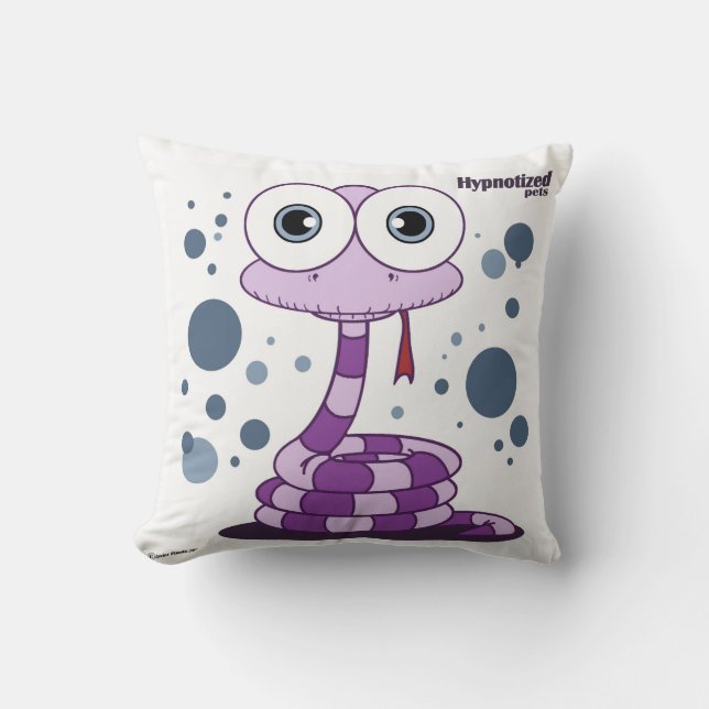 Coussin Carreau pourpre 16" de polyester de serpent x 16" (Recto)