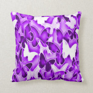 Coussin Carreau pourpre de peluche de Camo d'étincelle de