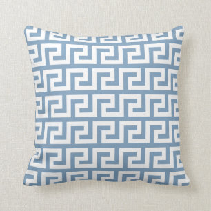 Coussin Carreau principal grec bleu