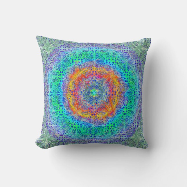 Coussin Carreau psychédélique de motif (Recto)