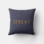 Coussin Carreau Recherché de MoJo de denim de cowboy (Verso)