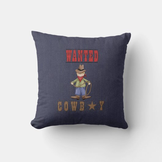 Coussin Carreau Recherché de MoJo de denim de cowboy (Recto)