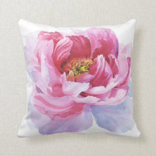 Coussin Carreau rose de pivoine